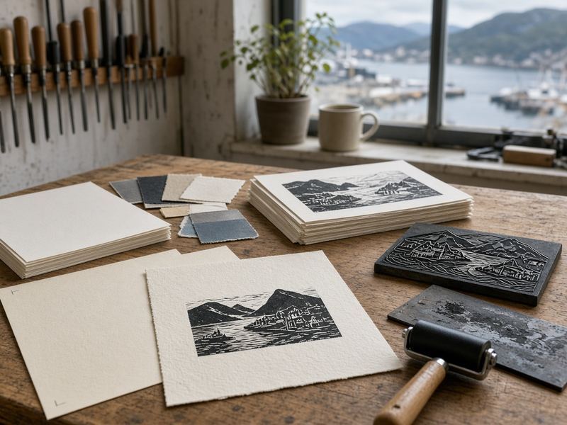 Edition planning at Quietport Print Studio